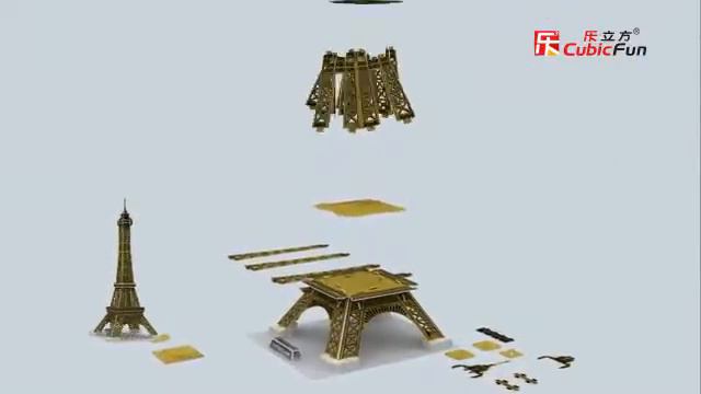 The Eiffel Tower -- CubicFun 3D puzzle assembly animation by CubicFun смотреть онлайн
