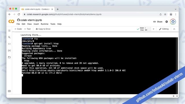Run a full TTY Terminal in Google Colab's free tier смотреть онлайн