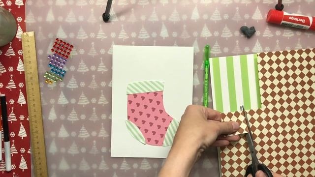 Простая открытка, поделка, аппликация на Новый год своими руками 2021 Как сделать открытку из бумаг смотреть онлайн