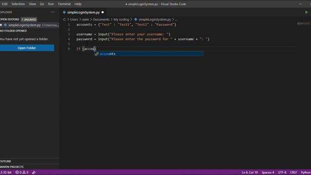 How to make a simple login system in python (using vs code) смотреть онлайн