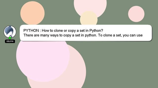PYTHON : How to clone or copy a set in Python? смотреть онлайн