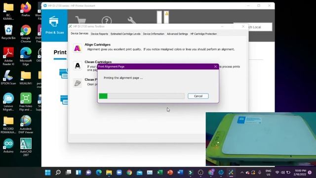 Cara Cleaning Cartridge Printer HP deskjet 2130/2135 New смотреть онлайн