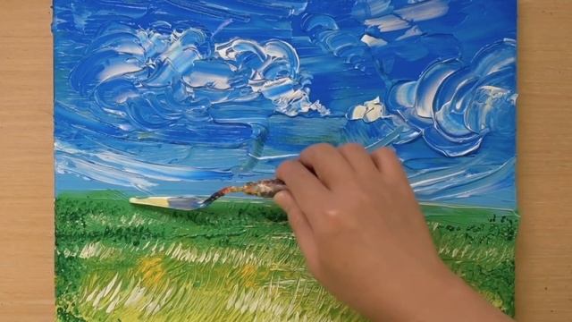 How to Draw a Man Feeling the Wind / Acrylic Painting with a Rubber Roller смотреть онлайн