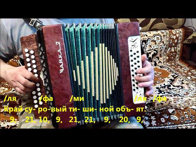 Три танкиста. ( На границе тучи ходят хмуро...). Разбор на гармони.