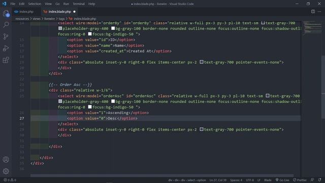 "R" - Read | Index view | Class & Search Method | Laravel Livewire CRUD смотреть онлайн