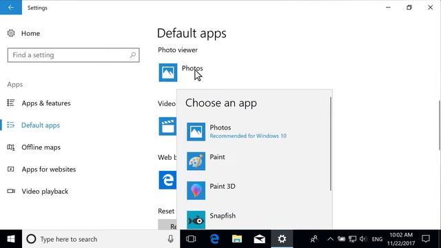 Изменение приложений по умолчанию в ОС Windows 10 | HP Support смотреть онлайн