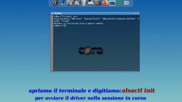Tiny Core Linux how to install and load the Alsa audio driver