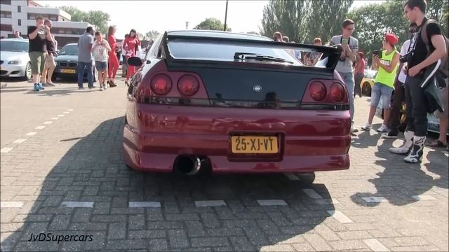 455HP Nissan R33 GTS-T MAKES INSANE BURNOUTS! смотреть онлайн