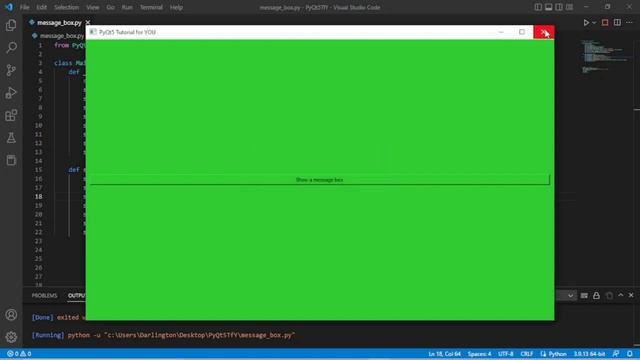 PyQt5 Tutorial #16 - Working with QMessageBox смотреть онлайн