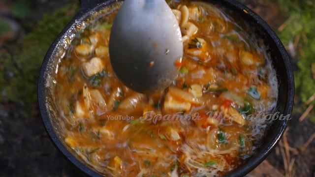 Вкуснейшая МЯСНАЯ ПОХЛЕБКА с макаронами под пение птиц