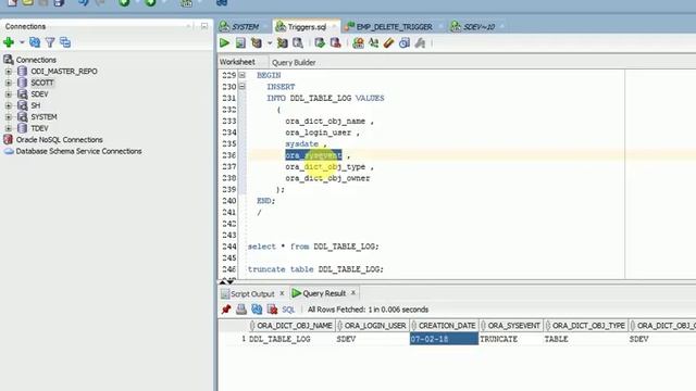 PL/SQL Tutorial: PLSQL DDL Triggers with examples смотреть онлайн