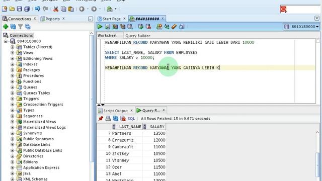 Menampilkan record menggunakan subquery dalam sql oracle - Bagian 1 смотреть онлайн
