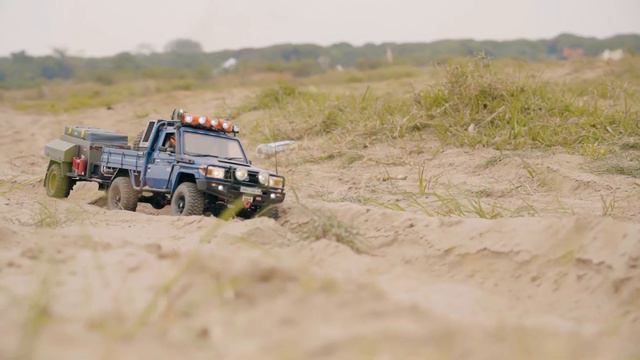 Rc Crawler RC4WD LC70 Killerbody - Challenging Tow Trailer In The Sand 4x4 Rc Car