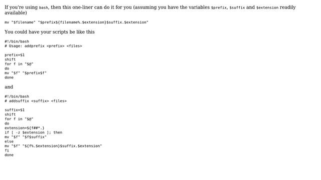 Unix & Linux: Rename files in the local folder adding a prefix or suffix (4 Solutions!!) смотреть онлайн