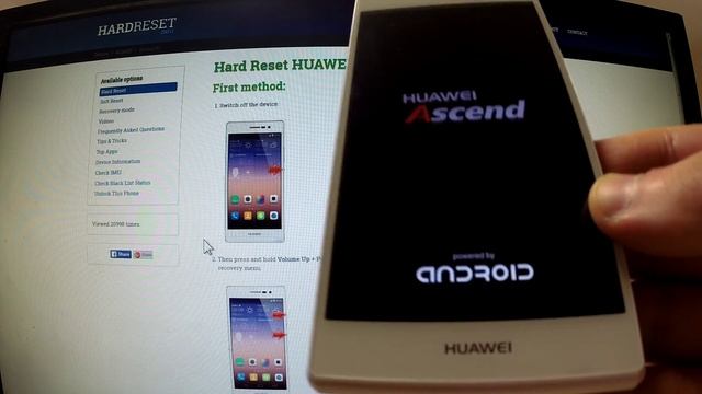 Hard Reset HUAWEI Ascend P7 - factory reset using settings смотреть онлайн
