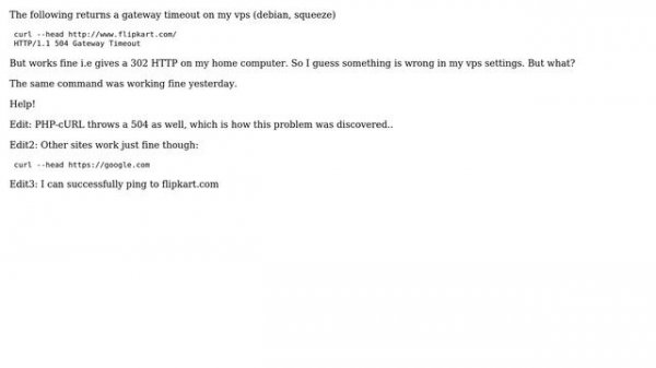 DevOps & SysAdmins: cURL throws 504 gateway timeout error with external website on my vps