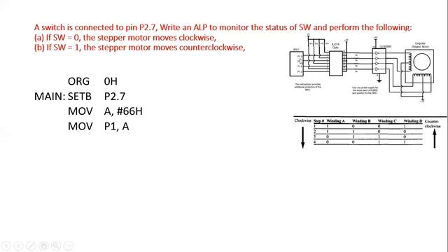 8051 Stepper Motor Interfacing Using Assembly Language Program