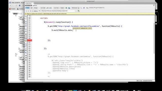 ITERATIVE TEMPLATING of JSON DATA from FACEBOOK - Using Facebook Graph API смотреть онлайн