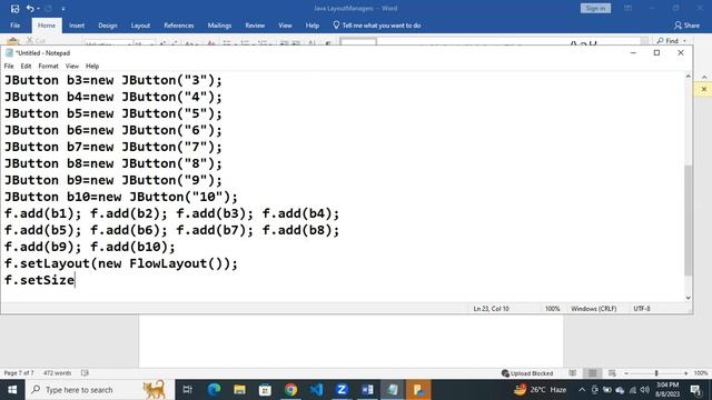FlowLayout in Java with Parameterless and Parameterized Constructor example смотреть онлайн