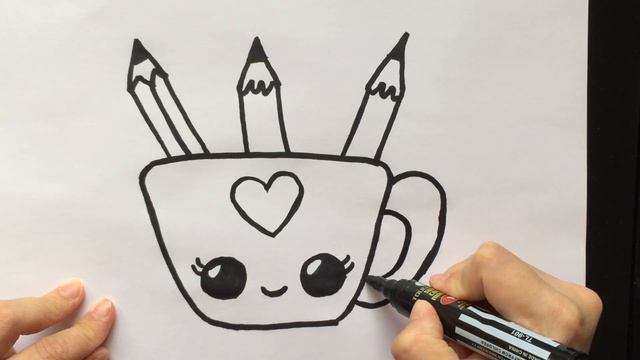 How to draw a mug /Как нарисовать кружку/for kids смотреть онлайн