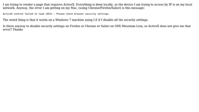 ActiveX Control on Mac OSX Mountain Lion смотреть онлайн