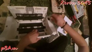 МФУ Xerox WorkCentre 3045 замените тонер картридж, застряла бумага, задняя дверца открыта