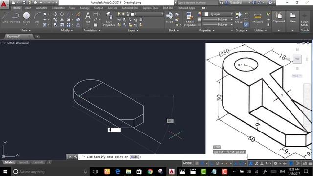 Autocad Isometric drawing 04 смотреть онлайн