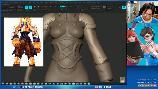 Sculpting Agrias Oaks from Final Fantasy Tactics #zbrush смотреть онлайн