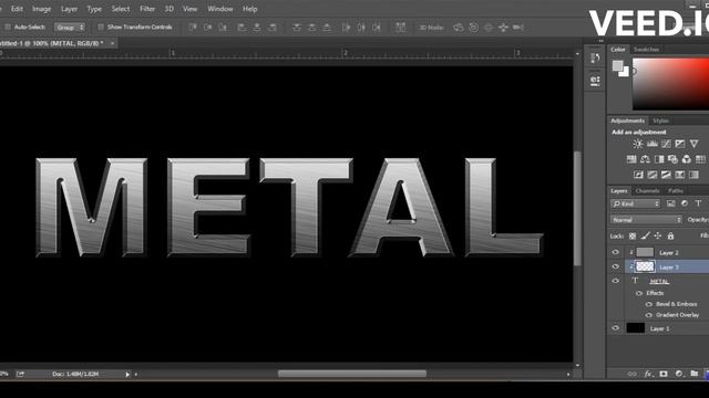 Photoshop - Metal Text Effect - lecture 16 смотреть онлайн