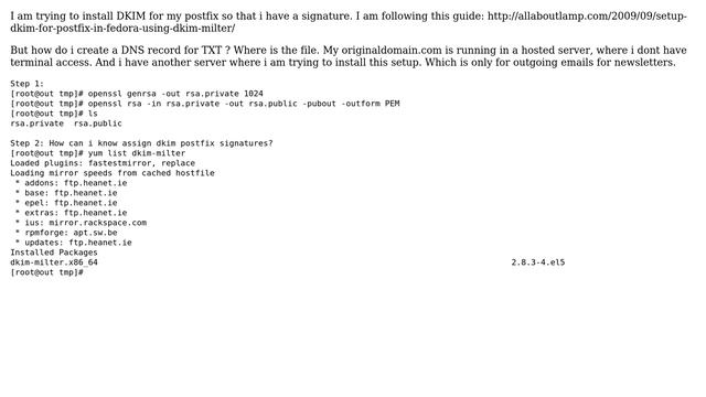 DevOps & SysAdmins: How to install dkim for postfix in centos 5.4? (2 Solutions!!) смотреть онлайн
