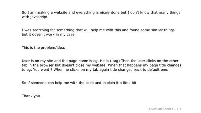 jQuery : How to change tab name in browser when user goes off from my site смотреть онлайн