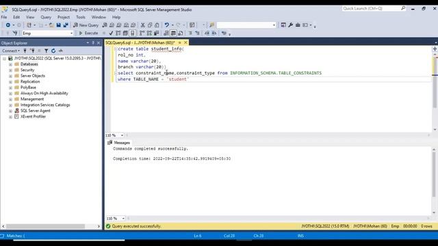 SQL query to display all the constraints in a table смотреть онлайн