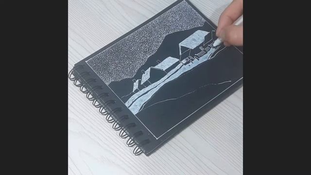 Рисую в СКЕТЧБУКЕ. Скетч "Первый снег" смотреть онлайн