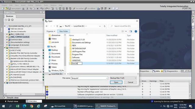 How to backup (upload) Siemens HMI in TIA portal смотреть онлайн