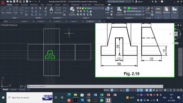 Laborator Autocad - Laborator 5 - Desen Tehnic - 3 Vederi - ex 6 смотреть онлайн