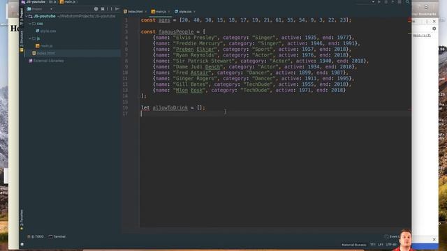 JavaScript | S03E25 | objects, array and .push смотреть онлайн