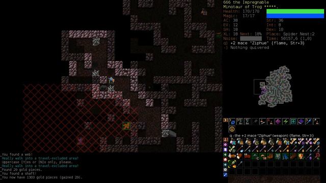Прохождение Dungeon Crawl Stone Soup #6 - Паучье гнездо (2 Руна) смотреть онлайн