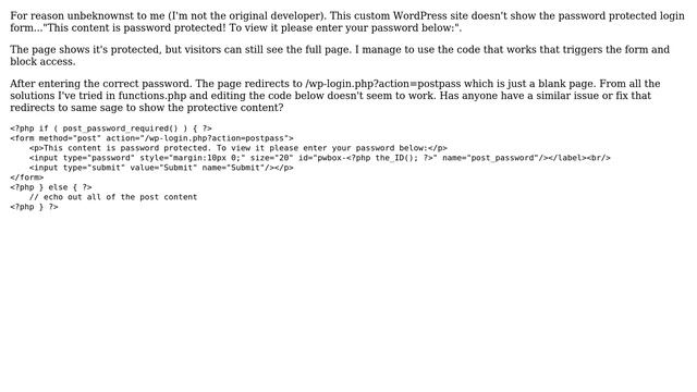 Wordpress: Password Protected Page Not Displaying Content After Entering Password смотреть онлайн
