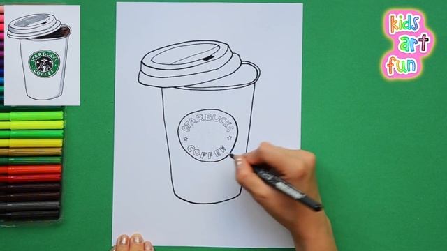 How to draw a Starbucks Coffee Cup смотреть онлайн