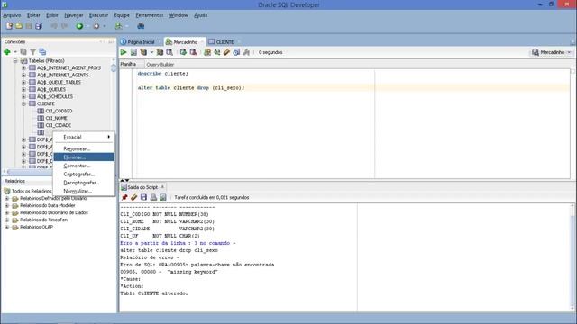 SelectTec | Aula Nº 18 | Alter Table Drop - Oracle SQL Developer смотреть онлайн