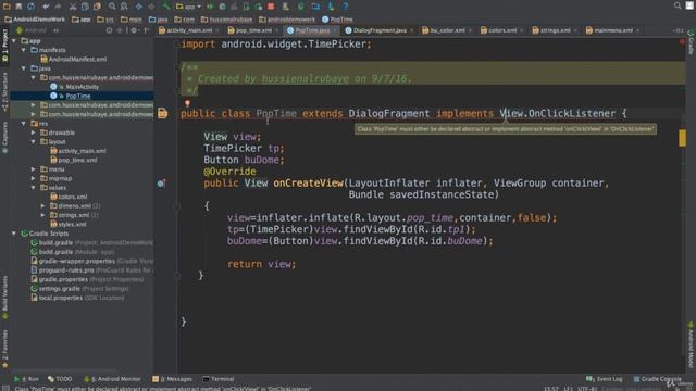 DialogFragment and TimePicker | Part 42 | The Complete Android App Development смотреть онлайн
