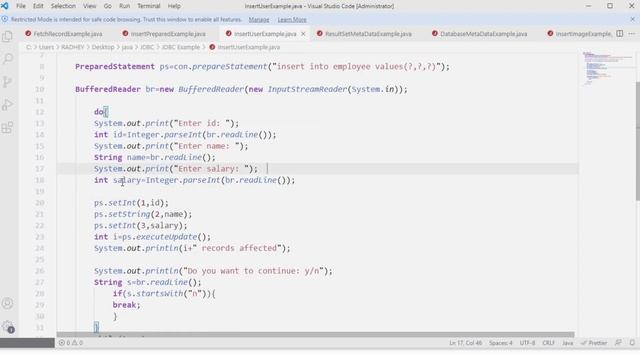 Java JDBC Examples | CRUD Operations | #YouTuber смотреть онлайн