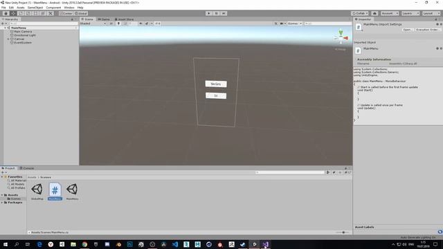 Unity3d #4 - Создание меню для Android игры смотреть онлайн