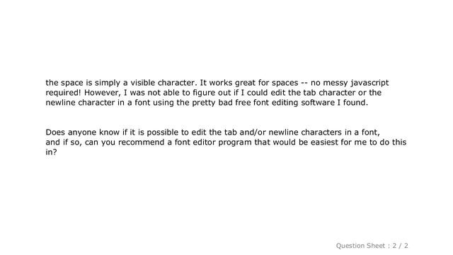 HTML : Make spaces/tabs/newlines visible with custom font instead of javascript смотреть онлайн