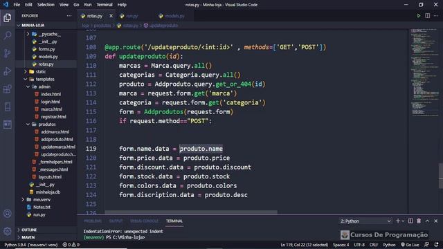 Curso Programação - Criando uma loja online em python usando o framework flask - 12 смотреть онлайн