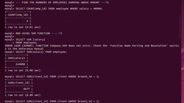 Working with sql functions(COUNT, SUM, AVG) смотреть онлайн