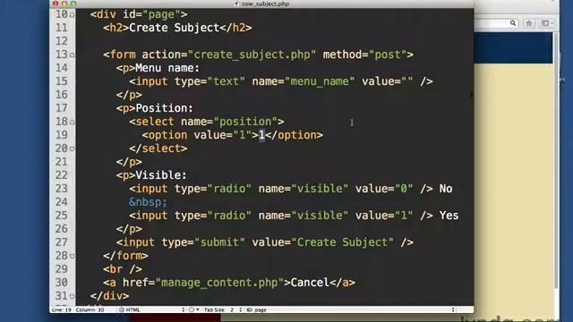 Learn PHP Lecture 107 Creating a new subject form смотреть онлайн