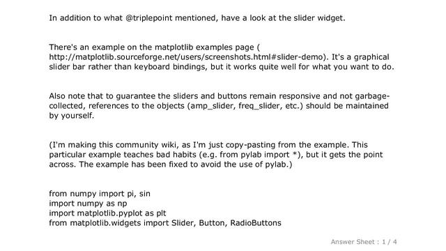 PYTHON : Interactive matplotlib plot with two sliders смотреть онлайн