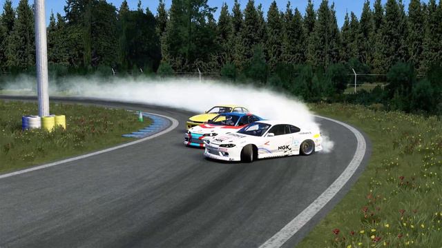 Tandem drift on Osaka Sideways | Assetto Corsa смотреть онлайн