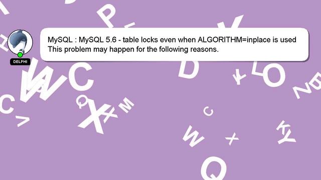MySQL : MySQL 5.6 - table locks even when ALGORITHM=inplace is used смотреть онлайн